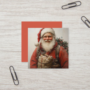 Klassisk julkonst i Jultomten för uppvärmning Fyrkantigt Visitkort