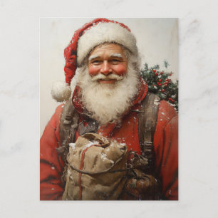 Klassisk julkonst i Jultomten för uppvärmning Helg Vykort