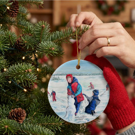 Klassisk julkonst julgransprydnad keramik