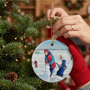 Klassisk julkonst julgransprydnad keramik