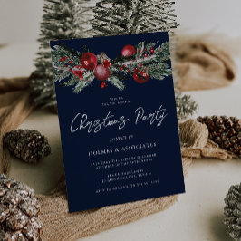 Klassisk julkorprat Blå jul Party Inbjudningar