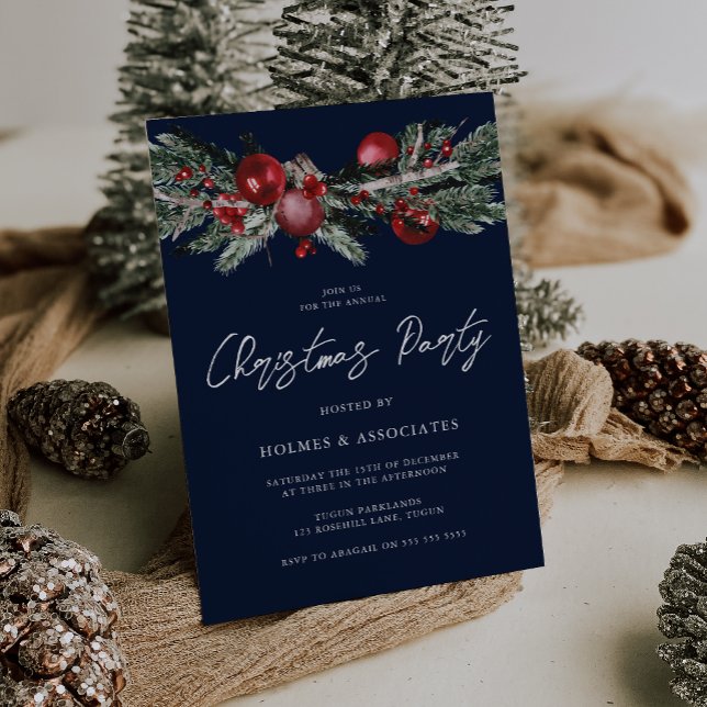 Klassisk julkorprat Blå jul Party Inbjudningar (Skapare uppladdad)