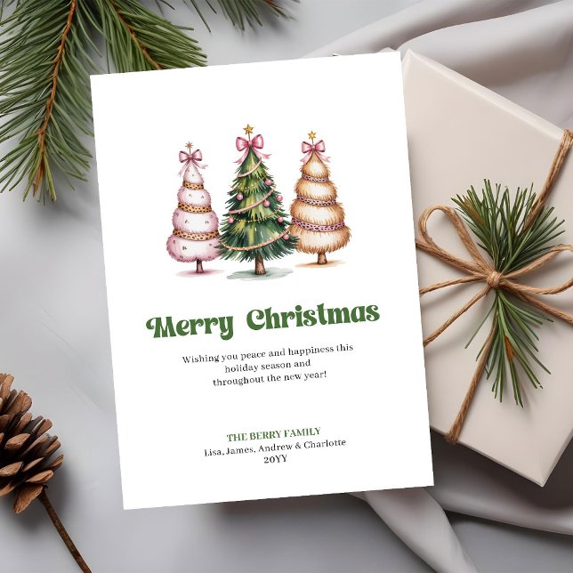 Klassisk julkort med leopardmönster i jordton (Classic Earth Tone Leopard Christmas Tree Greeting Card)