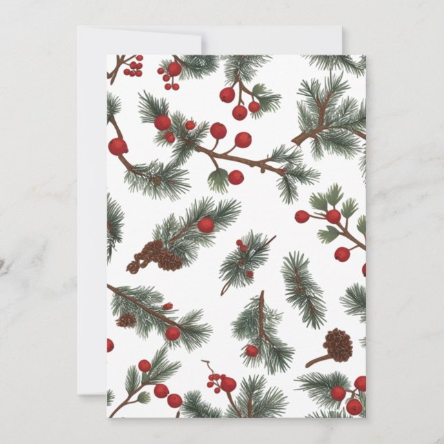 Klassisk julkransband platt julkort (Framsida)