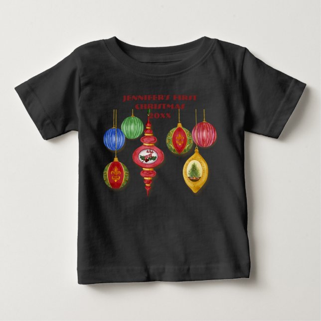 Klassisk julprydnad Baby Creeper T Shirt (Framsida)