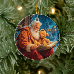 Klassisk julprydnad i Jultomten Julgransprydnad Keramik