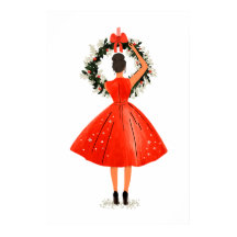 Klassisk julskönhet i Röd säng