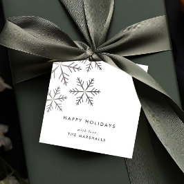 Klassisk julsnöflinga falsk folie firande gåvor etiketter