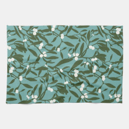 Klassisk jultomte i blått och vitt kökshandduk