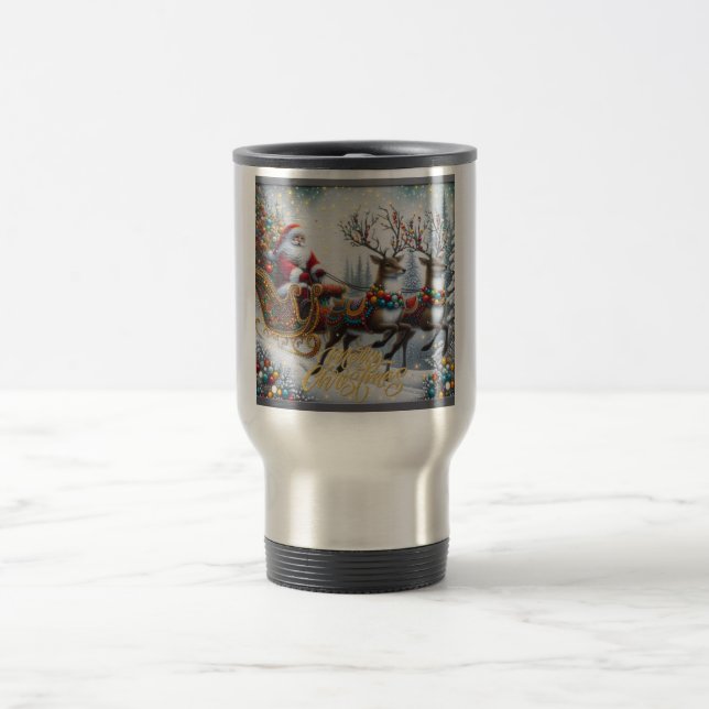 Klassisk jultomte och renar resemugg (Center)