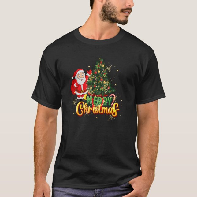 Klassisk Jultomten & Julgran Festive Holid T Shirt (Framsida)