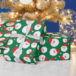 Klassisk Jultomten-minimalistisk Grönt sömlös Presentpapper