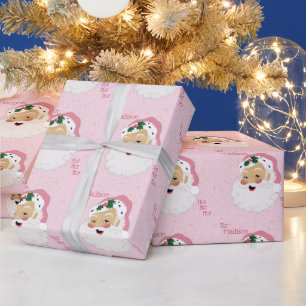 Klassisk Jultomten Rosa Personlig Presentpapper