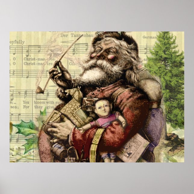 Klassisk jultomtsbild poster (Framsidan)