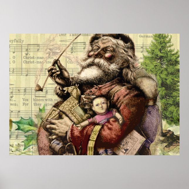Klassisk jultomtsbild poster (Framsidan)