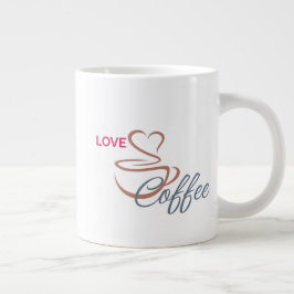 Klassisk Kaffe Kärlek Hjärtformad Mugg Jumbo Mugg