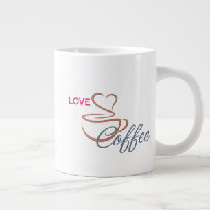 Klassisk Kaffe Kärlek Hjärtformad Mugg             Jumbo Mugg