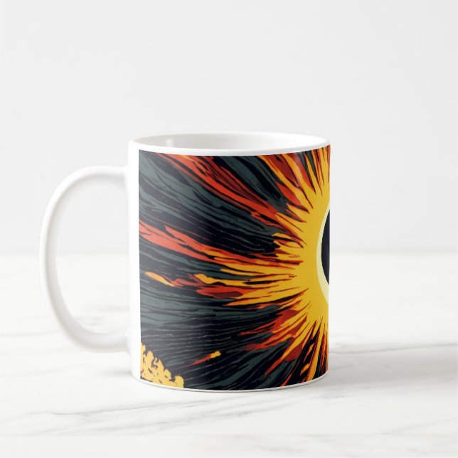 klassisk kaffe mugg med sol-design (Vänster)