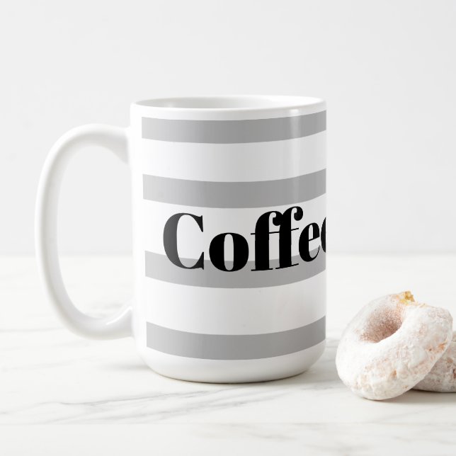 Klassisk kaffemugg - Blå ringar Grå (Med munk)