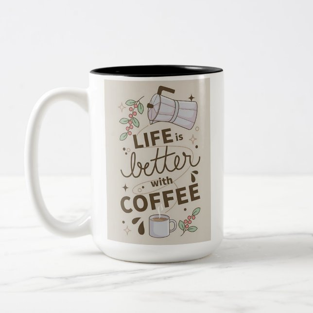 Klassisk kaffemugg – Enkel och elegant design (Vänster)