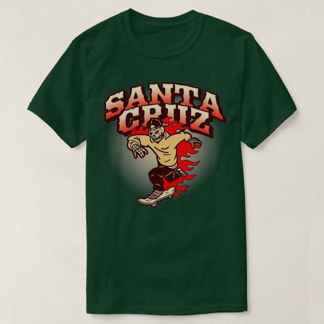 Klassisk Kaliforniens Skater Santa Cruz T Shirt (Design framsida)