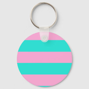 Klassisk kalk och Rosa stripe Mönster Nyckelring