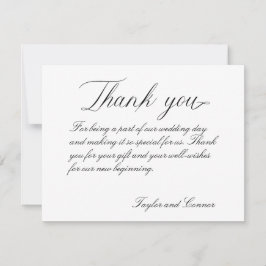 Klassisk kalligrafi Bröllop - tackkort Tack Kort