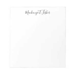 Klassisk kalligrafi elegant enfärgad svart & vit anteckningsblock