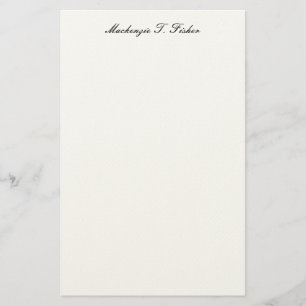 Klassisk kalligrafi elegant enfärgad svart & vit brevpapper