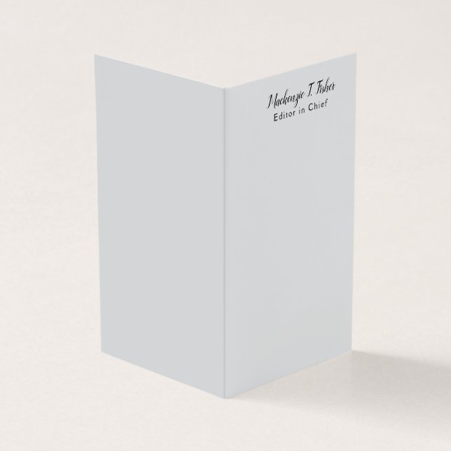 Klassisk kalligrafi Elegant Enkelt Grått Kort (Utsida)