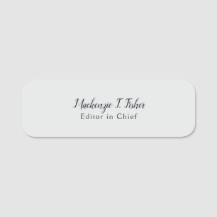 Klassisk kalligrafi Elegant Enkelt Grått Namnbricka