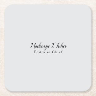 Klassisk kalligrafi Elegant Enkelt Grått Underlägg Papper Kvadrat