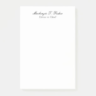 Klassisk kalligrafi Elegant Enkelt vit platta Post-it Block