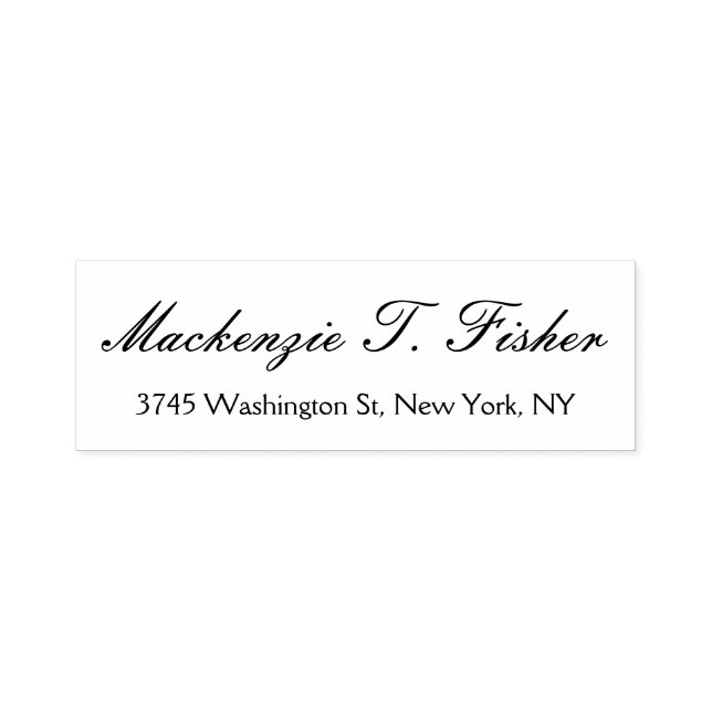 Klassisk kalligrafi Elegant Enkelt vit platta Självfärgande Stämpel (Design)