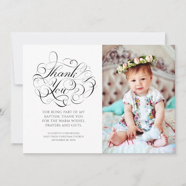 Klassisk kalligrafi Fotobenägenhet, Tack (Framsida)