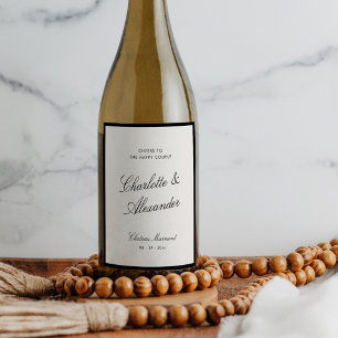 Klassisk kalligrafi Gamla pengar Bröllop Vinflaska Etikett