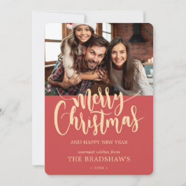 Klassisk Kalligrafi God Jul Foto Julkort