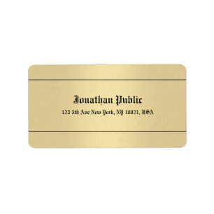 Klassisk kalligrafi Guld-sökmall Adress Adressetikett