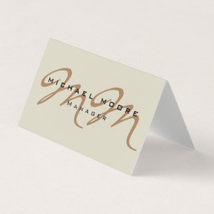 Klassisk kalligrafi Monogram Pastel Färg Visitkort