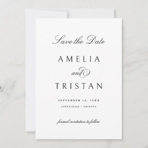 Klassisk kalligrafi Save the Date fotokort Inbjudningar