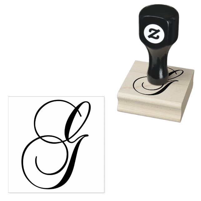 Klassisk kalligrafisk bokstav G monogram Stämpel (Stämplad)