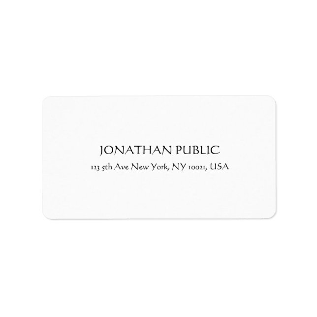 Klassisk, kalligrafisk, typad, minimal mall, övers adressetikett (Framsidan)