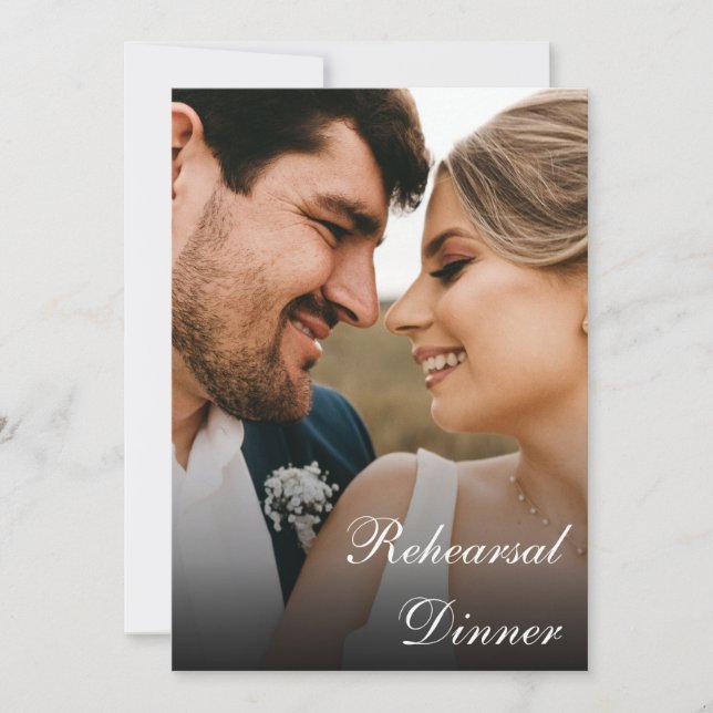 Klassisk kalligrafiskript Fotorepetitionsmiddag Inbjudningar (Framsida)