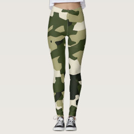 Klassisk kamouflage Legging, Camo Design Mönster Leggings