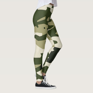 Klassisk kamouflage Legging, Camo Design Mönster Leggings