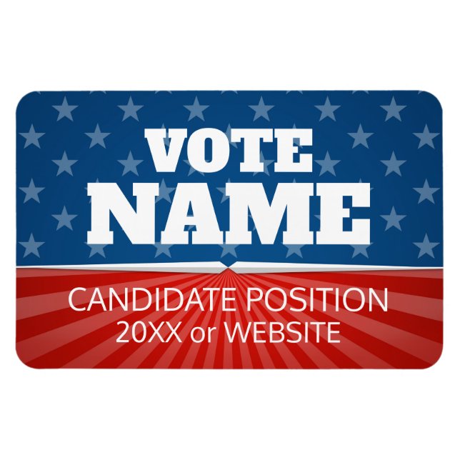 Klassisk Kampanj - ikoniska stjärnor rand röd blå Magnet (Horisontell)