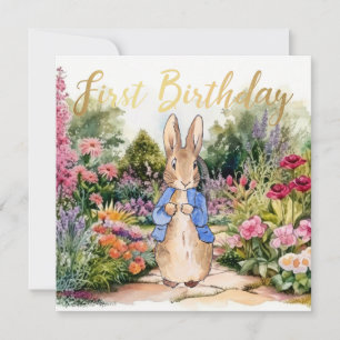 Klassisk kanin 1-årsdag inbjudningar