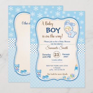 Klassisk kanin Baby Shower-inbjudan Inbjudningar