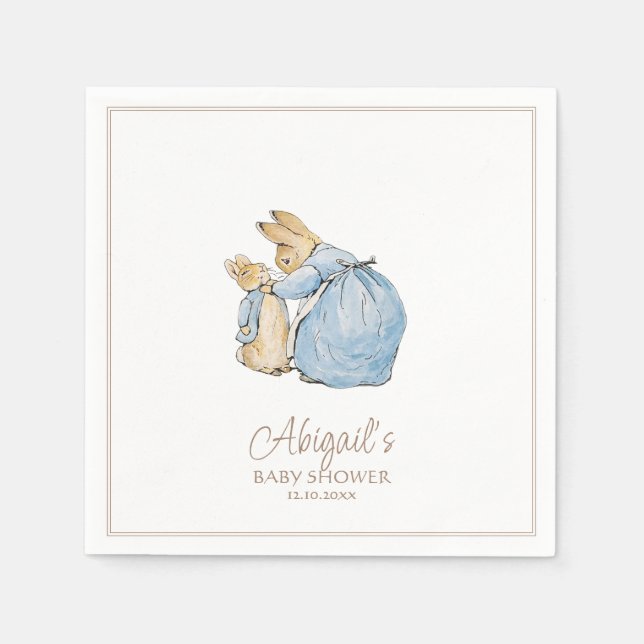 Klassisk kanin Baby Shower Pappersservett (Framsidan)