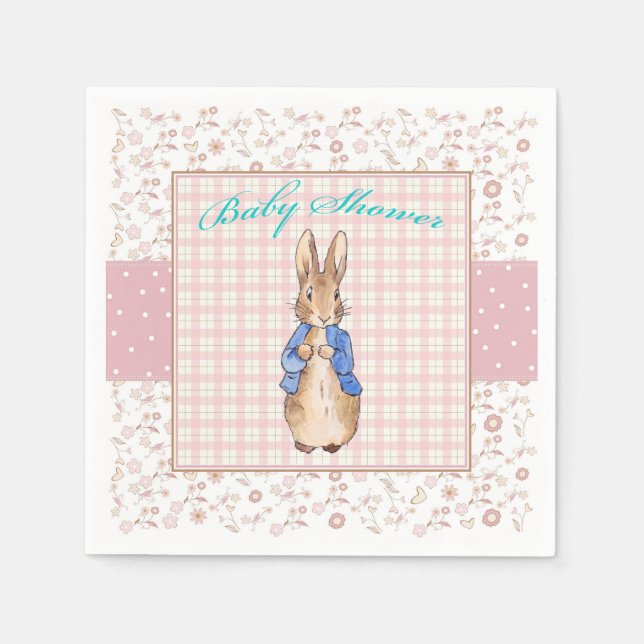 Klassisk kanin Baby Shower Pappersservett (Framsidan)